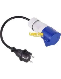 Cable adaptador hembra CEE 17/ macho Shuko, de 40 cm
