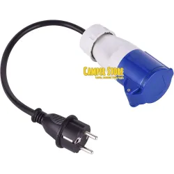 Cable adaptador hembra CEE 17/ macho Shuko, de 40 cm