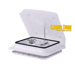 Claraboya Carbest 28x28cm con ventilador. Blanca