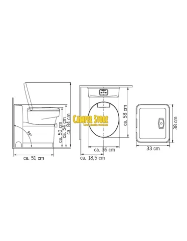 WC Fijo Carbest 17,2 L (con consola y portón de servicio)