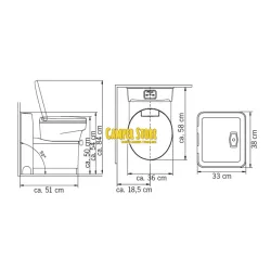 WC Fijo Carbest 17,2 L (con consola y portón de servicio)