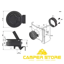 Cierre tirador redondo. Negro