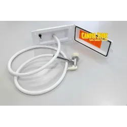 Cajetín de Ducha con manguera replegable. Blanco