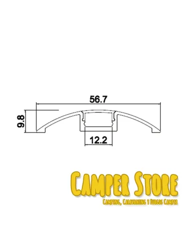 Perfil aluminio para LED en superficie. NEGRO