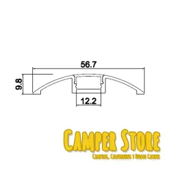 Perfil aluminio para LED en superficie. NEGRO
