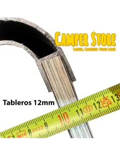 Perfil aluminio 2m. BLANCO. Para tablero de 12mm 2