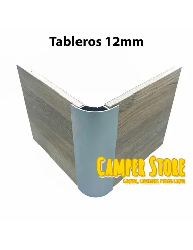 Perfil aluminio 2m. NEGRO. Para tablero de 12mm