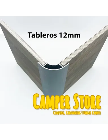 Perfil aluminio 2m. NEGRO. Para tablero de 12mm