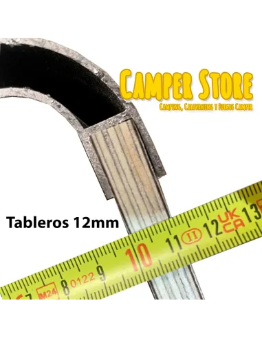 Perfil aluminio 2m. NEGRO. Para tablero de 12mm