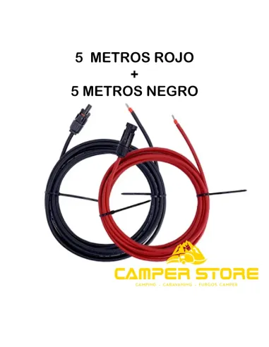 Cable solar 2X5M-4mm² con terminal eléctrico MC4(negro+rojo)