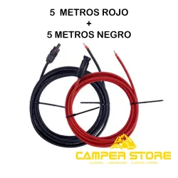 Cable solar 2X5M-4mm² con terminal eléctrico MC4(negro+rojo)