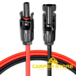 Cable solar 2X5M-4mm² con terminal eléctrico MC4(negro+rojo)