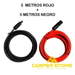 Cable solar 2X5M-4mm² con terminal eléctrico MC4(negro+rojo)