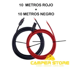 Cable solar 2X10M-4mm² con terminal eléctrico MC4(negro+rojo)
