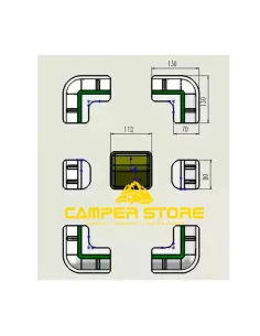 Kit soportes de montaje solar 6 piezas + pasatechos 2 vías 2