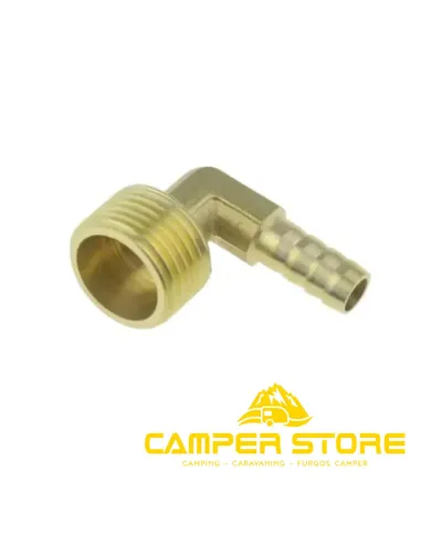 Empalme de latón 90 grados 1/2'' macho a manguera de 10mm