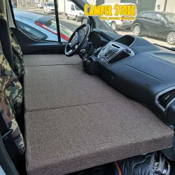 Cama plegable para niño en asientos delanteros. Ford Transit Custom