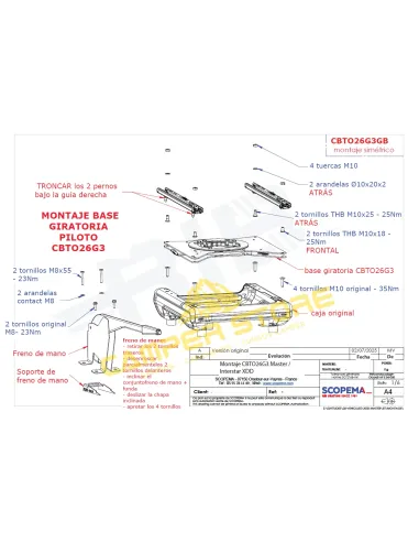 Base Giratoria Scopema Master XDD, Interstar +2024 - Conductor (con freno mecánico)