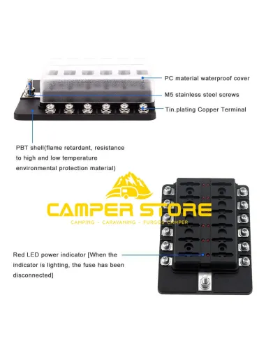 Caja Portafusibles. 12 unidades