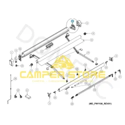 Carcasa final Derecha Toldo Dometic PW1100. Antracita