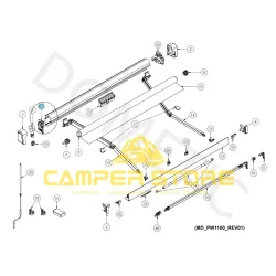 Carcasa final Izquierda Toldo Dometic PW1100. Antracita