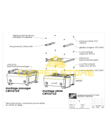 Base Giratoria Scopema V2 Vito +2015 y Sprinter +2019 - Conductor