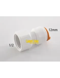 Conector recto 1/2'' hembra a 12 mm