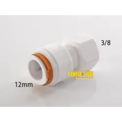 Conector recto 3/8'' hembra a 12 mm