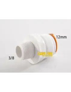 Conector recto 3/8'' macho a 12 mm