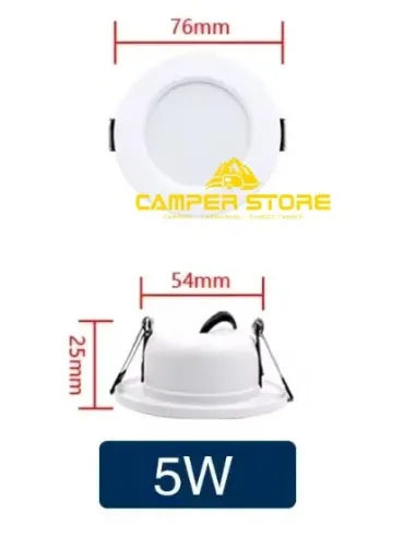 Foco Led 5W. Luz Fría. Marco Blanco