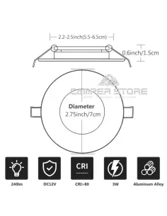 Foco Led 3W. Marco Negro 2