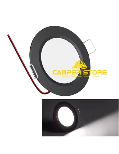 Foco Led 3W. Marco Negro