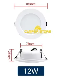 Foco Led 12W. Luz Cálida. Marco Blanco 2