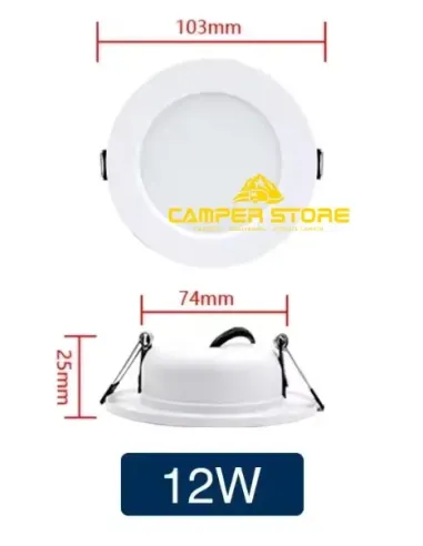 Foco Led 12W. Luz Cálida. Marco Blanco