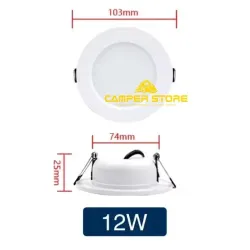Foco Led 12W. Luz Cálida. Marco Blanco