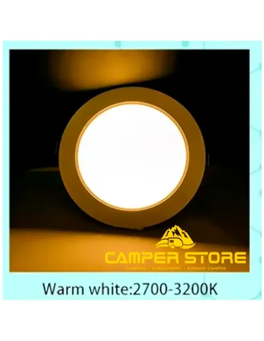 Foco Led 12W. Luz Cálida. Marco Blanco