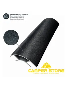 Perfil de aluminio. NEGRO TEXTURIZADO. Abierto ambos lados