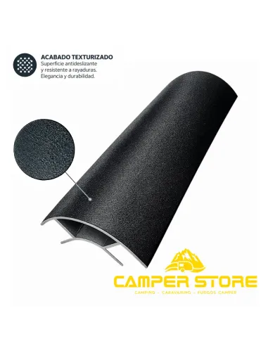 Perfil de aluminio. NEGRO TEXTURIZADO. Abierto ambos lados