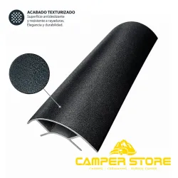 Perfil de aluminio. NEGRO TEXTURIZADO. Abierto ambos lados