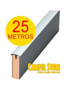 Canto T semiperfilado GRIS PLATA. ROLLO 25 METROS