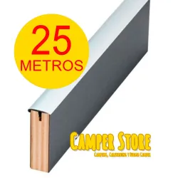 Canto T semiperfilado GRIS PLATA. ROLLO 25 METROS