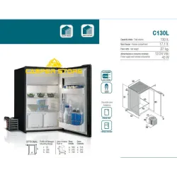 Nevera Vitrifrigo 130L DX OCN 130 Litros. GRIS