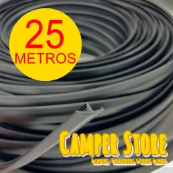 Canto T semiperfilado NEGRO. ROLLO 25 METROS