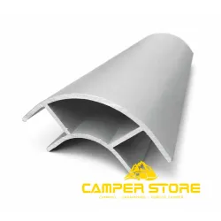 Perfil de aluminio. PLATA. Abierto ambos lados