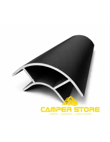 Perfil de aluminio. NEGRO. Abierto ambos lados