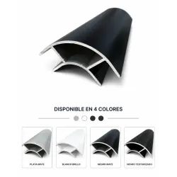Perfil de aluminio. NEGRO. Abierto ambos lados