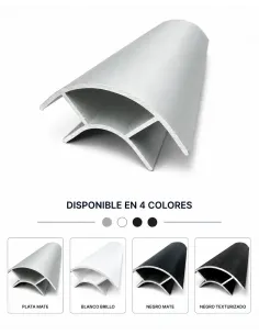 Perfil de aluminio. PLATA. Abierto ambos lados 2
