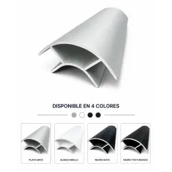 Perfil de aluminio. PLATA. Abierto ambos lados