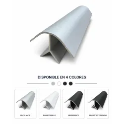 Perfil de aluminio de ángulo corto. PLATA