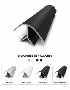 Perfil de aluminio de ángulo corto. NEGRO 2